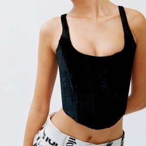 With Jean Black Velvet Corset Size S
